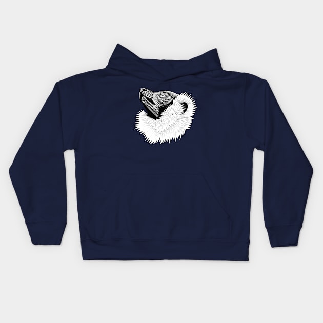 Ruffed lemur - ink illustration Kids Hoodie by lorendowding